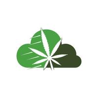 diseño de logotipo de vector de marihuana de cannabis medicinal en la nube. concepto de logotipo médico de marihuana.