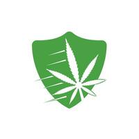 Cannabis leaf vector logo design. Marijuana leaf logo design template vector illustration.