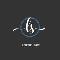 LS Initial handwriting and signature logo design with circle. Beautiful design handwritten logo for fashion, team, wedding, luxury logo. vector