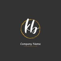 KB Initial handwriting and signature logo design with circle. Beautiful design handwritten logo for fashion, team, wedding, luxury logo. vector