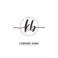 KB Initial handwriting and signature logo design with circle. Beautiful design handwritten logo for fashion, team, wedding, luxury logo. vector