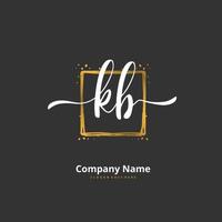 KB Initial handwriting and signature logo design with circle. Beautiful design handwritten logo for fashion, team, wedding, luxury logo. vector