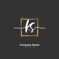 KS Initial handwriting and signature logo design with circle. Beautiful design handwritten logo for fashion, team, wedding, luxury logo. vector