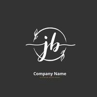 JB Initial handwriting and signature logo design with circle. Beautiful design handwritten logo for fashion, team, wedding, luxury logo. vector
