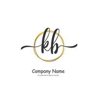 KB Initial handwriting and signature logo design with circle. Beautiful design handwritten logo for fashion, team, wedding, luxury logo. vector