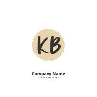 KB Initial handwriting and signature logo design with circle. Beautiful design handwritten logo for fashion, team, wedding, luxury logo. vector