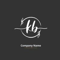 KB Initial handwriting and signature logo design with circle. Beautiful design handwritten logo for fashion, team, wedding, luxury logo. vector