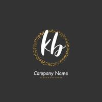 KB Initial handwriting and signature logo design with circle. Beautiful design handwritten logo for fashion, team, wedding, luxury logo. vector