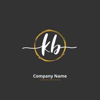 KB Initial handwriting and signature logo design with circle. Beautiful design handwritten logo for fashion, team, wedding, luxury logo. vector