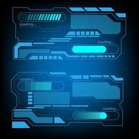 tecnología vectorial de marco cuadrado azul y circular contorno de carga hud futurista, diseño de formas geométricas modernas. vector