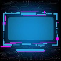 Rectangle border with Computer chip Electronic circuit board vector for technology and finance concept and education for future