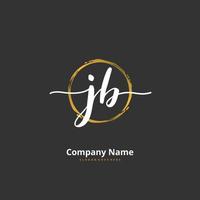 JB Initial handwriting and signature logo design with circle. Beautiful design handwritten logo for fashion, team, wedding, luxury logo. vector