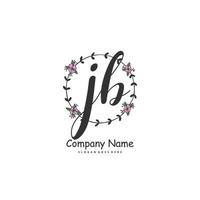 JB Initial handwriting and signature logo design with circle. Beautiful design handwritten logo for fashion, team, wedding, luxury logo. vector