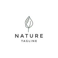 Nature flower line logo icon design template flat vector