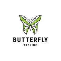 Butterfly line animal logo flat vector template