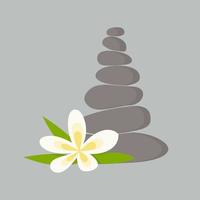 Flower and Rock Balance logo vector