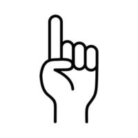 finger pointing up outline icon vector