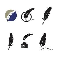 logotipo de diseño de ilustración de vector de icono de pluma