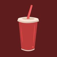 Ilustración de vector de taza de refresco de comida rápida para diseño gráfico y elemento decorativo