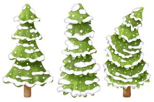 Christmas Trees in Watercolor Illustration vector