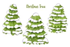árboles de navidad en ilustración acuarela vector