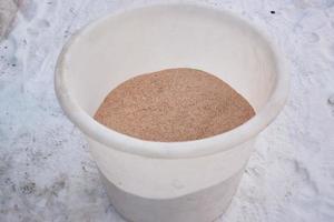Broiler chicken feed pellets as background. photo