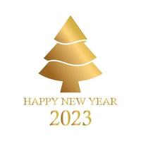 Abstract golden christmas tree, holiday symbol xmas, new year 2023 - Vector