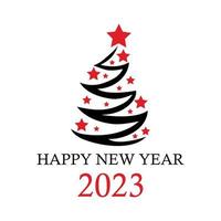 Abstract Christmas tree, holiday symbol christmas, new year 2023 - Vector