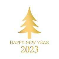 Abstract golden christmas tree, holiday symbol xmas, new year 2023 - Vector