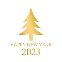 Abstract golden christmas tree, holiday symbol xmas, new year 2023 - Vector