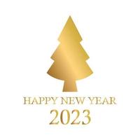 Abstract golden christmas tree, holiday symbol xmas, new year 2023 - Vector