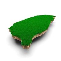 Taiwan Map soil land geology cross section with green grass and Rock ground texture 3d illustration photo