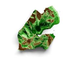 Djibouti Topographic Map 3d realistic map Color 3d illustration photo