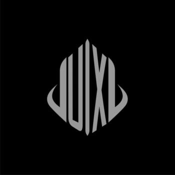 ux monograma inicial bienes raíces con diseño de edificios vector