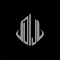 DJ initial monogram real estate with building design vector