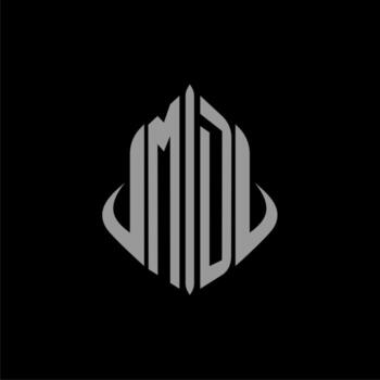 MD initial monogram real estate with building design vector