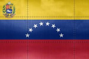 3D Flag of Venezuela on metal photo