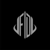 FD initial monogram real estate with building design vector