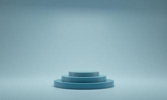 Abstract blue background. 3d  rendering with podium. Minimal blue scene. photo