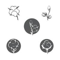 Cotton flower vector icon template