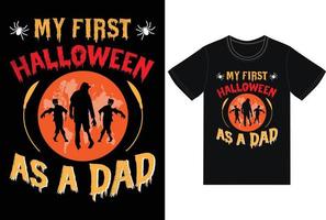 Halloween Dad T-Shirt Design. vector