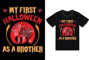 divertida plantilla de vector de diseño de camiseta de halloween.