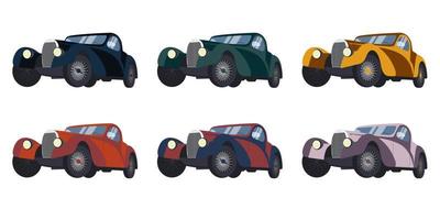 Retro cars, set of cars, on a transparent background vector