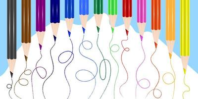 Set of pencils, background with colorful pencils vector