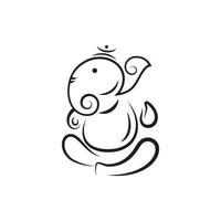 Ilustración de diseño de icono de vector de ganesha