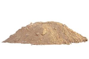 Pile of lateritic soil for construction isolated on white background included clipping path. photo