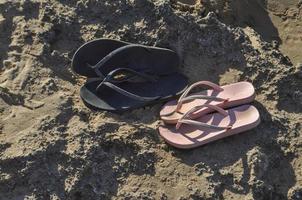 slippers on the beach photo