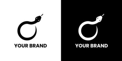 O snake Logo minimalist brand identity design Family teamwork coworkers emblem sign symbol logotype. vector