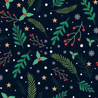 Christmas plants seamless pattern background vector