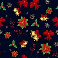 Christmas elements seamless pattern background vector